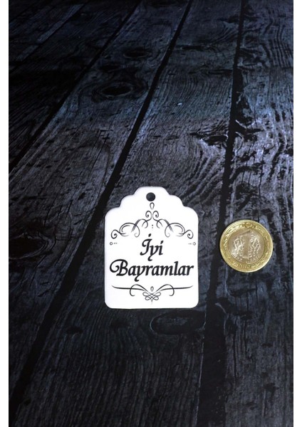 Bayram Etiketi - Iyi Bayramlar Baskılı -50 Adet Bayram Etiketi (4.5 x 6cm) modelleri