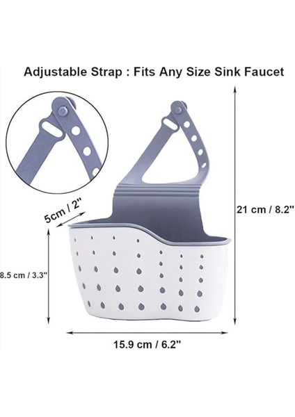 1 Adet, Asılı Sepet, Lavabo Sünger Askılığı, Lavabo Düzenleyici, Silikon Saklama Kutusu, Asılabilir