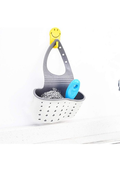 1 Adet, Asılı Sepet, Lavabo Sünger Askılığı, Lavabo Düzenleyici, Silikon Saklama Kutusu, Asılabilir