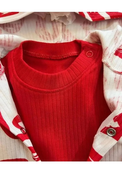 Kız Bebek Kalpli %100 Pamuk Bebek Takımı Bebek Hediyesi Yenidoğan 0-3 Aylık BBK2988 indirimleri