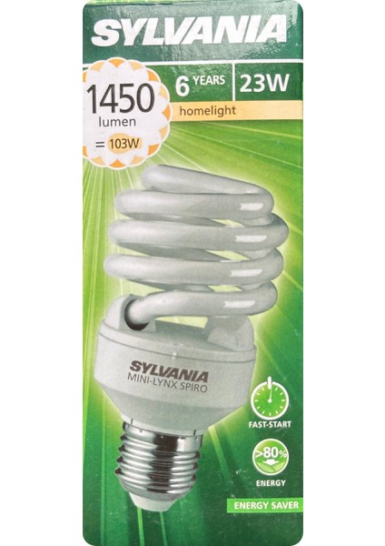 (10 Adet) Sylvania 23W (103W) 2700K (Sarı Işık) E27 Duylu (Kalın Duy) Tasarruflu Ampul