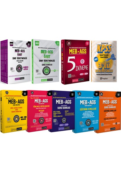 2025 Meb-Ags-Öabt Sınıf Öğretmenliği Kazandıran Set(Fiziksel Kitap+Yapay Zeka)