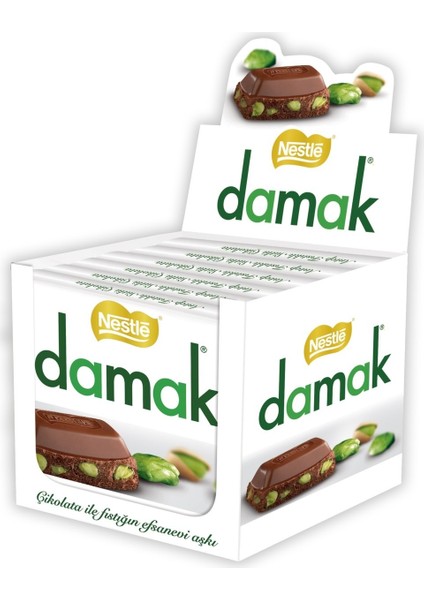 Damak Antep Fıstıklı Sütlü Çikolata 60 gr 6'lı