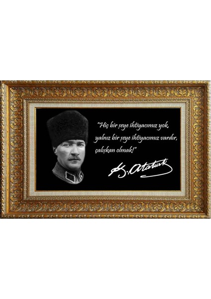 Özel Altın Seri Atatürk Paspartulu Tablo RH193