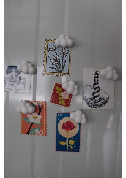 6’lı Mini Beyaz Bulut Magneti - Buzdolabı Magneti - Buzdolabı Süsü-Mıknatıslı Fotoğraf Tutucu Magnet fiyatları