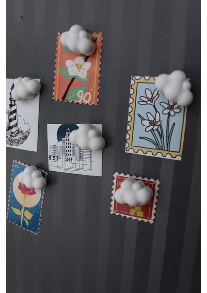 6’lı Mini Beyaz Bulut Magneti - Buzdolabı Magneti - Buzdolabı Süsü-Mıknatıslı Fotoğraf Tutucu Magnet indirimleri