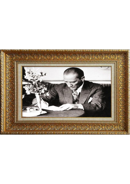 Özel Altın Seri Atatürk Paspartulu Tablo RH200