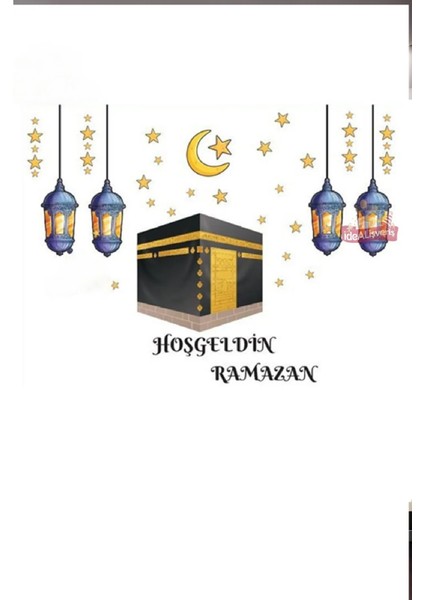 Laviyosa Kabe ve Ramazan Figürleri Cam Duvar Ramazan Ayı Temalı Cam Duvar Sticker Seti Ramazan Süsleri fiyatları