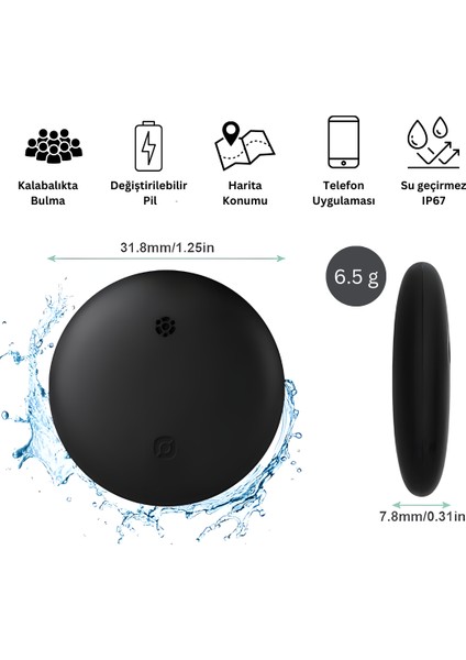 Wireless Airtag Akıllı Takip Cihazı (Sadece Apple iPhone Uyumlu)