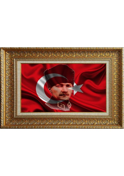 Özel Altın Seri Atatürk Paspartulu Tablo RH217