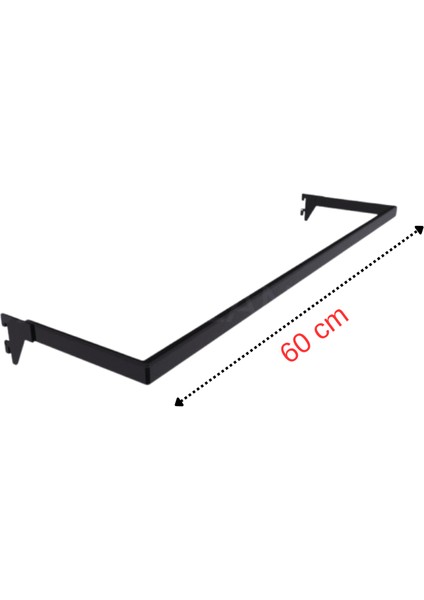 Ub1 Kare 10X30 Profil, 60 Cm, Konik Dikme Askı Kol, Baston Asma Kol, Askı Kolu, Elbise Askı Kolu