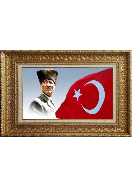 Özel Altın Seri Atatürk Paspartulu Tablo RH189