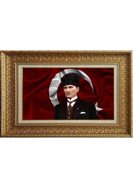 Özel Altın Seri Atatürk Paspartulu Tablo RH191