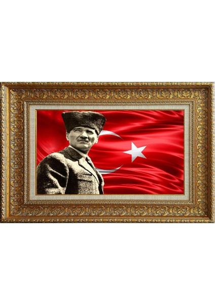Özel Altın Seri Atatürk Paspartulu Tablo RH149