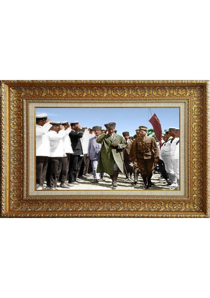 Özel Altın Seri Atatürk Paspartulu Tablo RH73
