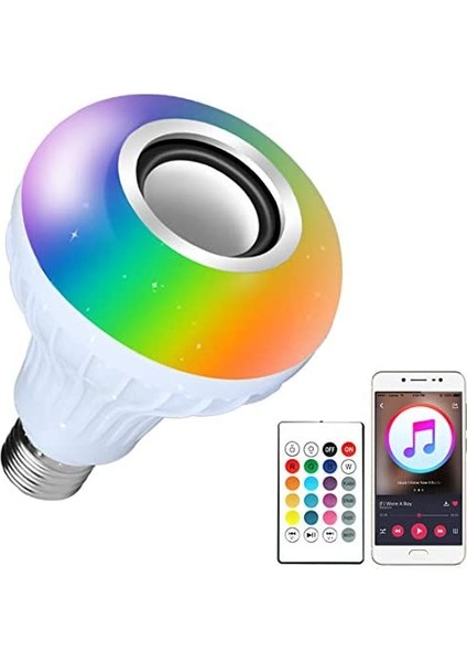 Bluetooth Hoparlör Akıllı LED Ampul Lamba (4767)
