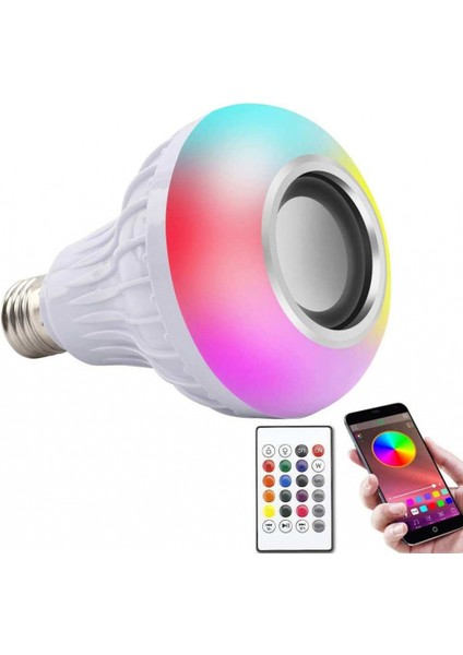 Bluetooth Hoparlör Akıllı LED Ampul Lamba (4767)