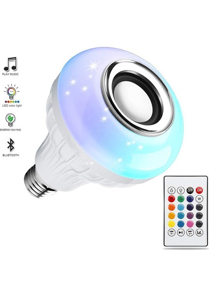 Bluetooth Hoparlör Akıllı LED Ampul Lamba (4767)