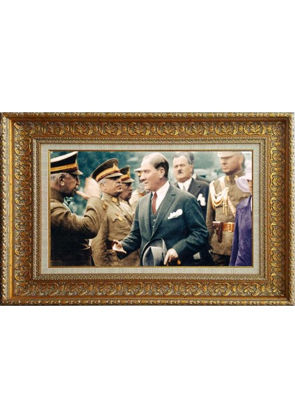 Özel Altın Seri Atatürk Paspartulu Tablo RH165