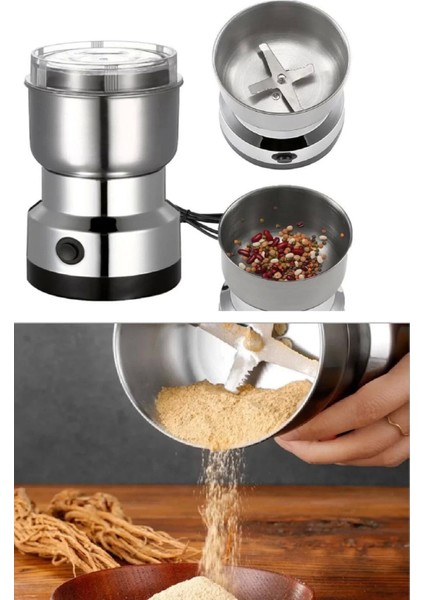 4 Bıçaklı Elektrikli Öğütücü Blender Kahve Fındık Baharat Tahıl Biber Değirmeni