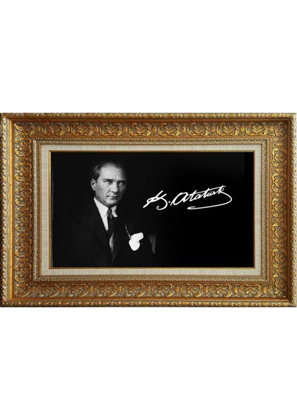 Özel Altın Seri Atatürk Paspartulu Tablo RH207
