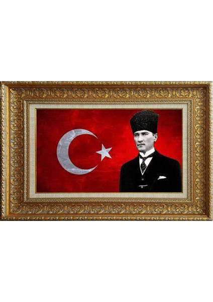 Özel Altın Seri Atatürk Paspartulu Tablo RH90