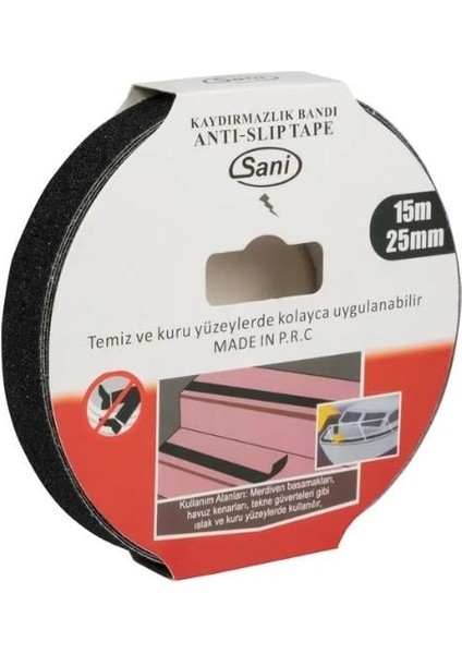 Kaydırmaz Bant Sarı Siyah 25X15 mt