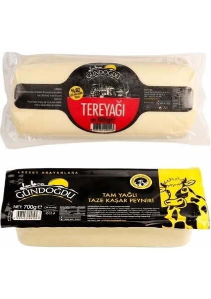 Taze Kaşar Peyniri 700GR + Silindir Tereyağı 1000GR Paketi