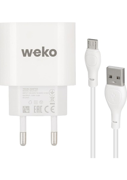 WK-21441 Pdu Qc 3.0 Amper Şarj Başlık Adaptörü + Mıcro USB Kablo (No:1) (4767)