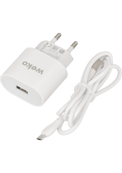 WK-21441 Pdu Qc 3.0 Amper Şarj Başlık Adaptörü + Mıcro USB Kablo (No:1) (4767)