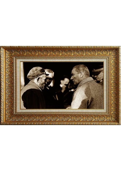 Özel Altın Seri Atatürk Paspartulu Tablo RH56