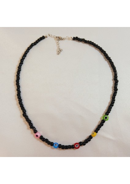 Renkli Nazar Boncuğu Kolyesi – Mini Renkli Nazar Boncuklu Choker Kolye - Nazar Boncuklu Kadın Kolye fiyatları