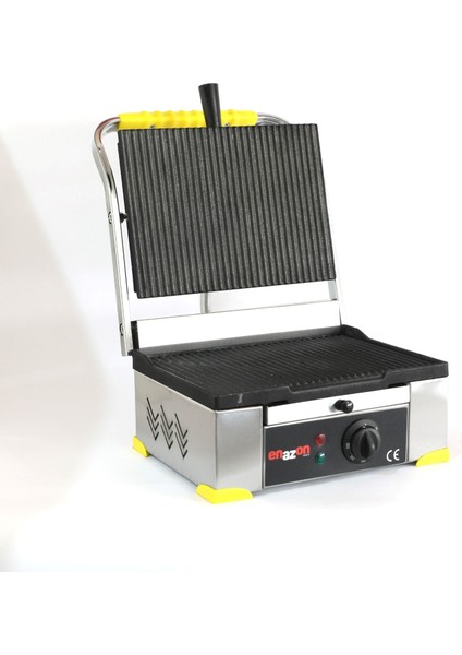 Ev Tipi 8 Dilim Elektrikli Saf Döküm Tost Makinesi 30X23 - Inoks Sarı