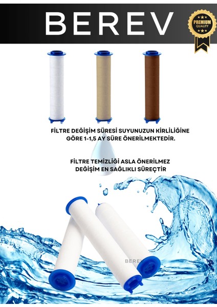 5 Fonksiyonlu Filtreli Su Tasarruflu Duş Başlığı Modern Tasarım