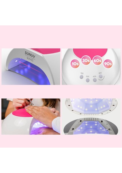 SUN2C Manikür Tırnak Kurutucu Uv LED Lamba Beyaz 48W fırsatları