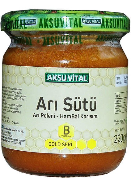 Arı Sütü Polen Bal Karışımı B 7.000 Mg Gold Seri 220 gr