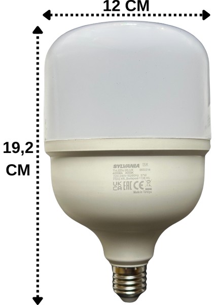 (2 Adet) 37W 3000K (Sarı Işık) E27 Duylu (Kalın Duy) Torch LED Ampul