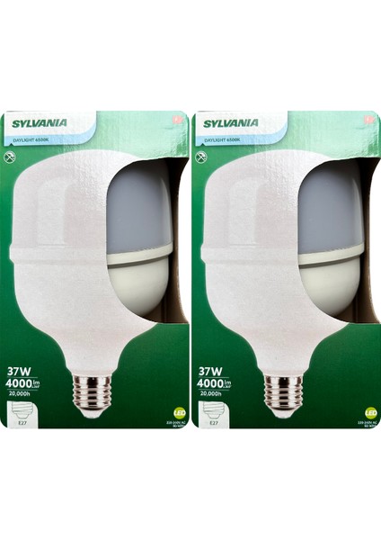 (2 Adet) 37W 6500K (Beyaz Işık) E27 Duylu (Kalın Duy) Torch LED Ampul