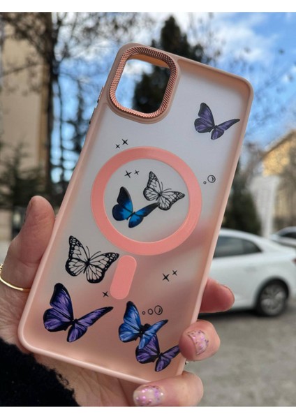 Samsung Galaxy A06 Uyumlu Mat Magsafe Özellikli Kelbek Desenli Hassas Metal Buton Kılıf