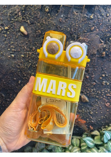 Mars Yazılı Çocuk Pipetli-Pipetsiz Kullanımlı Suluk-Matara