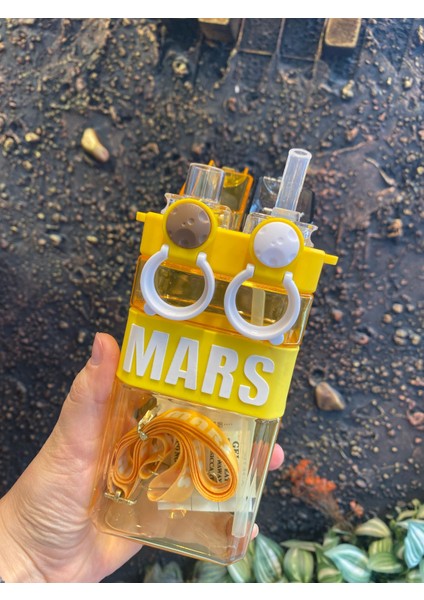 Mars Yazılı Çocuk Pipetli-Pipetsiz Kullanımlı Suluk-Matara