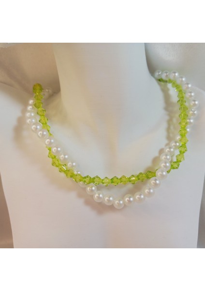 Kadın Barok İnci ve Kristal Boncuk Sarmal Kolye – Sarmal İnci Kolye - Kristal Sarmal Tasarım Kolye fiyatları