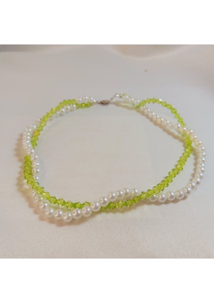 Kadın Barok İnci ve Kristal Boncuk Sarmal Kolye – Sarmal İnci Kolye - Kristal Sarmal Tasarım Kolye fırsatları