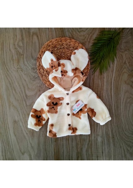 Bebe Kervanı Unisex Polar %100 Pamuk Kapüşonlu Hırka Ceket BBK1033