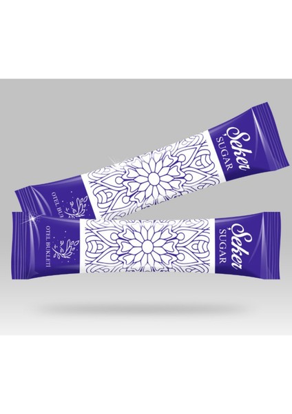 Stick Şeker Özel Üretim Desenli Tasarım D (Mavi Beyaz) x 100'lü