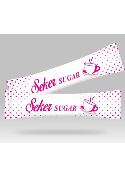 Stick Şeker Özel Üretim Desenli Tasarım F (Pembe Beyaz) x 250'li