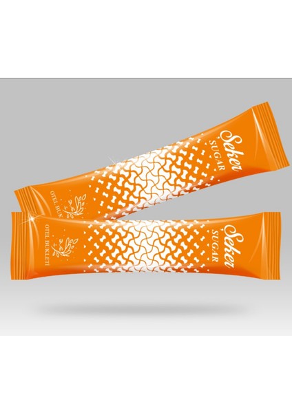 Stick Şeker Özel Üretim Desenli Tasarım C (Turuncu Beyaz) x 250'li