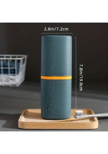 1 Adet Yeşil Renk Seyahat Tipi Diş Macunu ve Fırçası Saklama Kabı 19.8 x 7,2 cm
