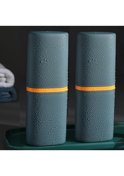 2 Adet Yeşil Renk Çok Amaçlı Seyahat Tipi Diş Fırçası Makyaj Malzeme Saklama Kutusu 19.8x7,2cm fırsatları
