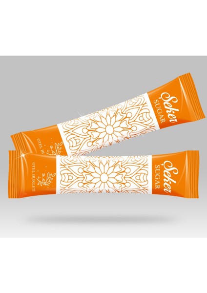 Stick Şeker Özel Üretim Desenli Tasarım D (Turuncu Beyaz) x 250'li